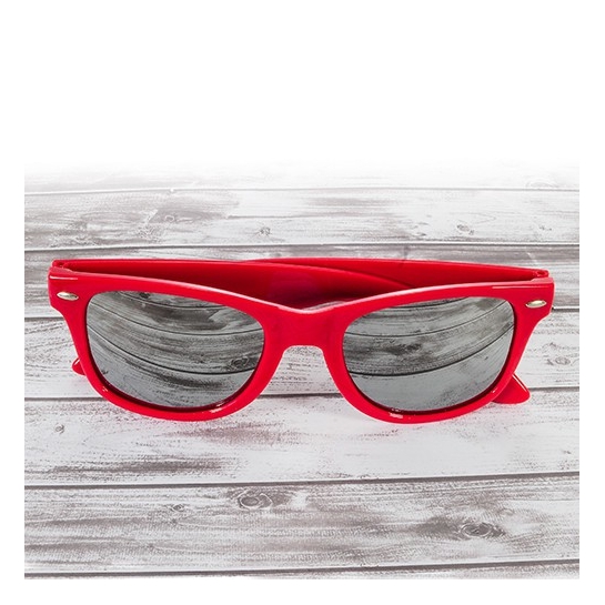 Okulary lustrzanki czerwone  nerdy
